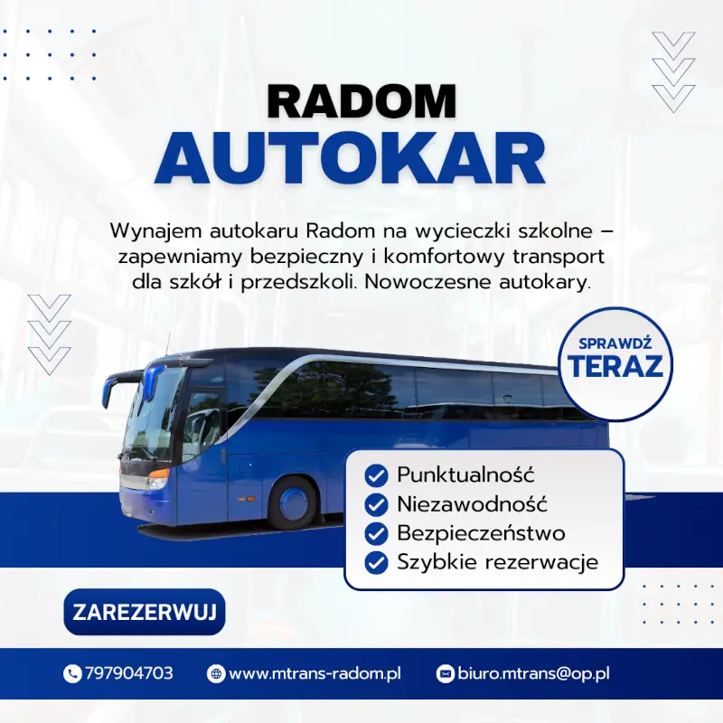 Wynajem autokaru Radom na wycieczki M-trans Radom